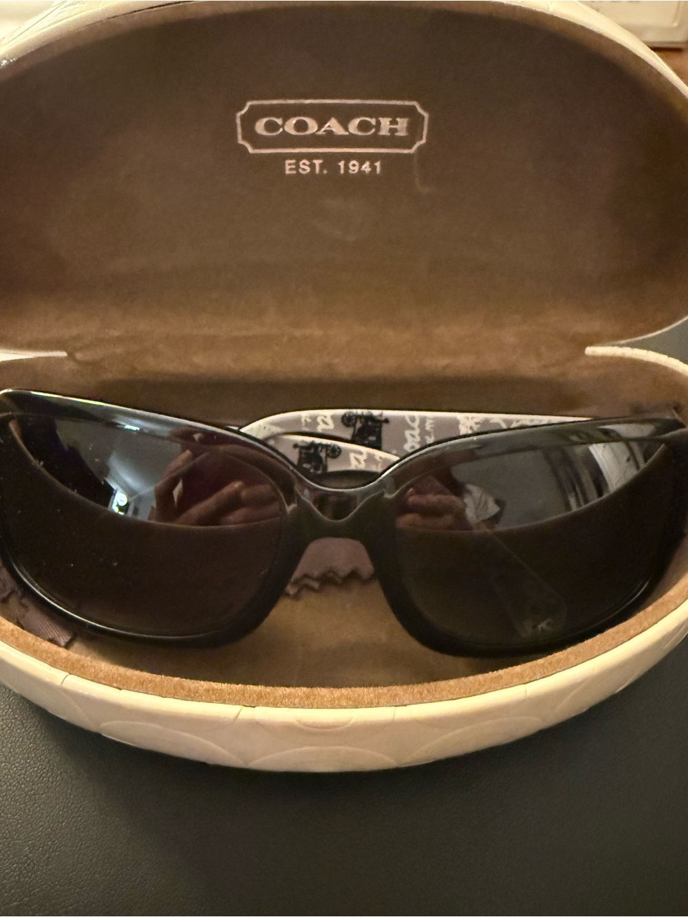 Coach black “Martha” sunglasses w case and lens cloth